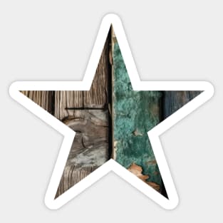 Distressed Wood Star Sticker